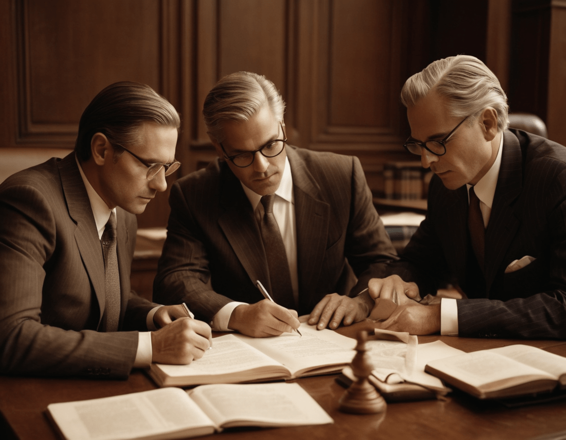 3 men working on a document